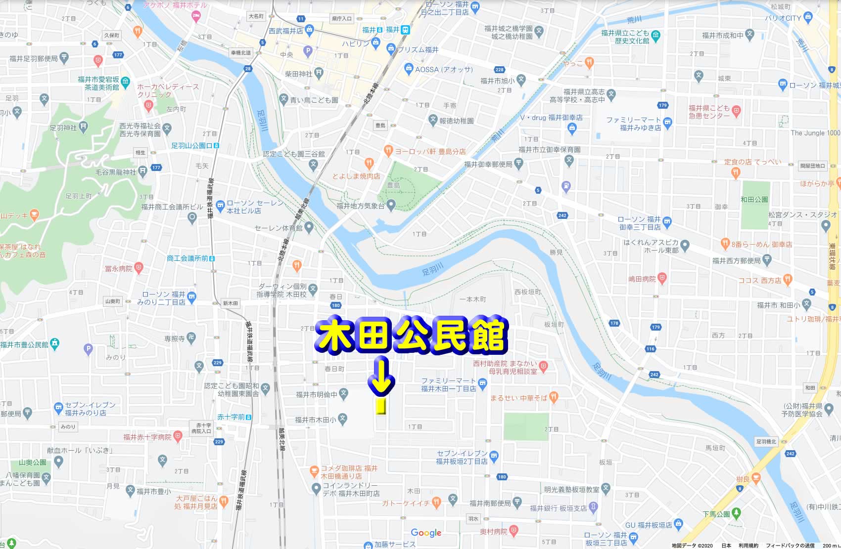 木田公民館の地図